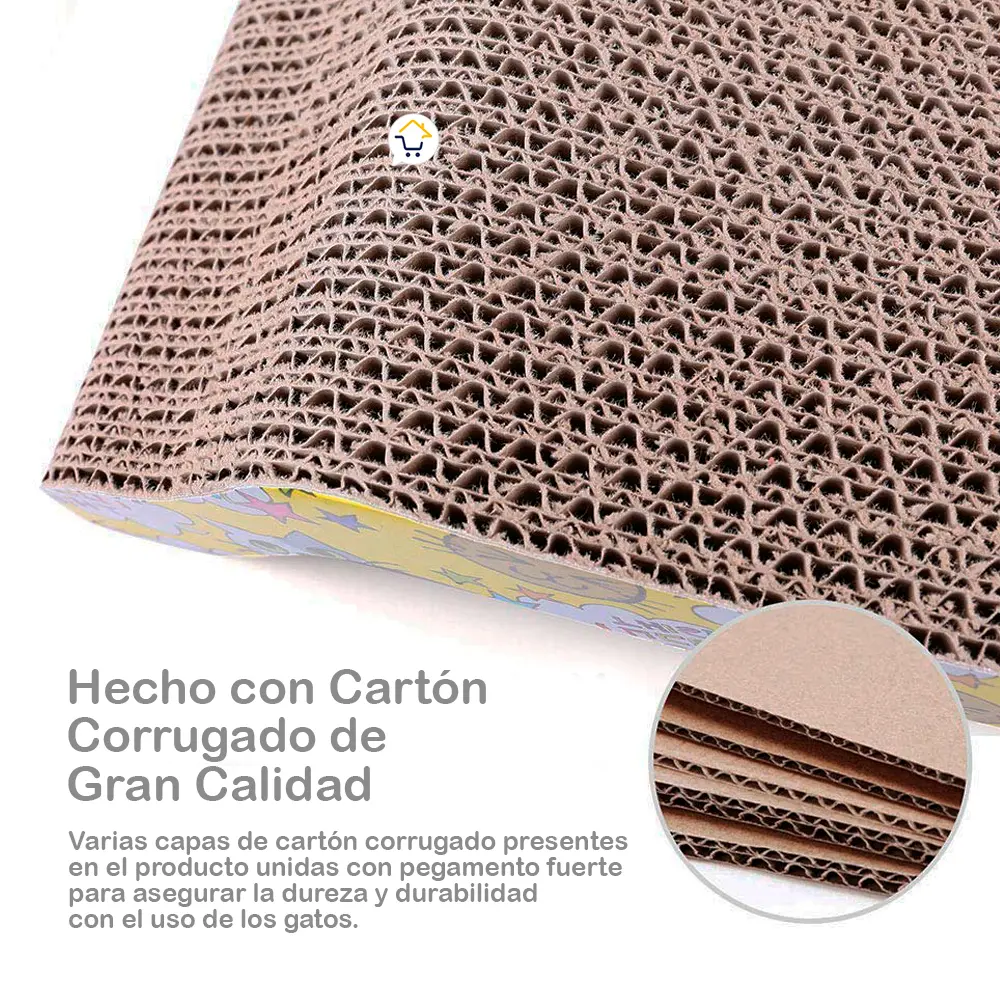 Rascador para gatos de cartón corrugado de alta calidad, resistente y duradero para aliviar el estrés.
