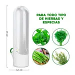 Recipiente para conservar hierbas y especias frescas como menta, cilantro, espárragos y romero.