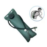 Vejiga de hidratación Camelbak verde de 3L con manguera, ideal para ciclismo.