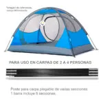 Repuesto varillas de fibra de vidrio para carpa de camping de 2 a 4 personas.