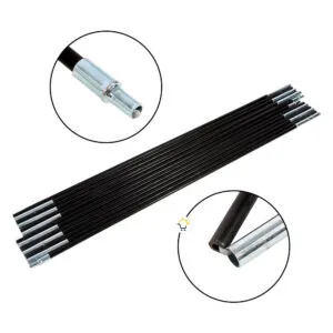 Repuesto varillas de fibra de vidrio para carpas de camping de 2 personas, con conectores metálicos.