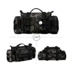Riñonera táctica militar con diseño camuflado 360°, ideal para actividades al aire libre.