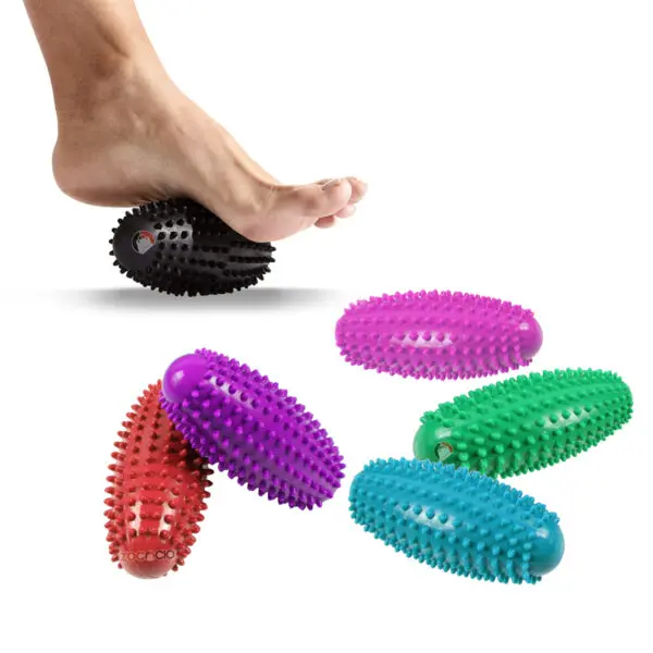 Rodillo masajeador ovalado rehabilitador de 15 cm para pies, estimula el arco plantar.