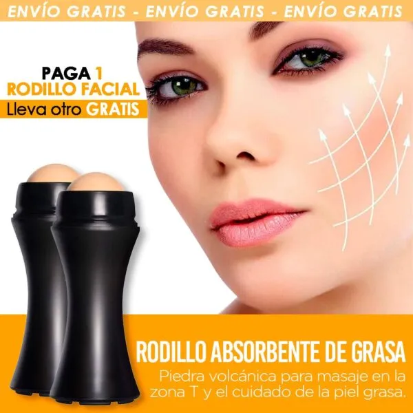 Set x2 Rodillo Volcánico Maffick facial, absorbe grasa y ofrece envío gratis.