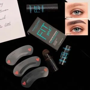 Set x2 Sello Para Cejas Fit Me con aplicador y molde para cejas, resultado natural.
