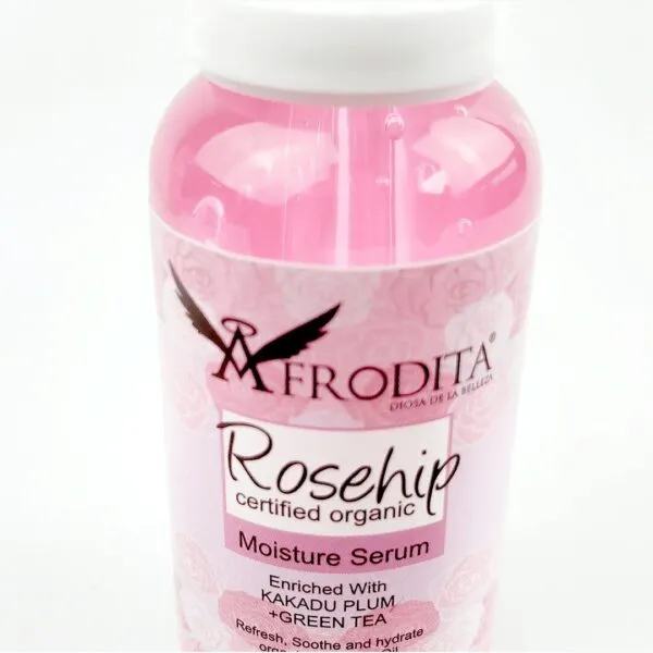 Afrodita Rosehip Moisture Serum con extractos de Kakadu Plum y té verde.