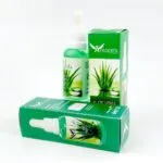 Set x2 Aloe Vera Afrodita serum para la piel, con envase y caja verdes.