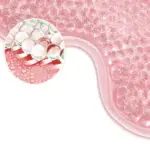 Set de 2 mascarillas de gel reutilizables, terapia fría/caliente, con perlas rosadas.