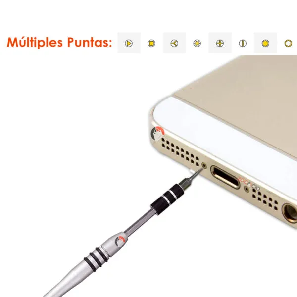 Set destornilladores precisión extensor flexible 60 en 1 para reparar iPhone, múltiples puntas.