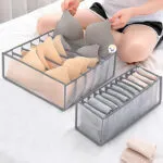 Set de organizadores para cajón: brasieres, ropa interior y medias.
