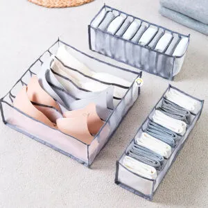 Set x3 organizadores para ropa interior, brasieres y medias en cajones.