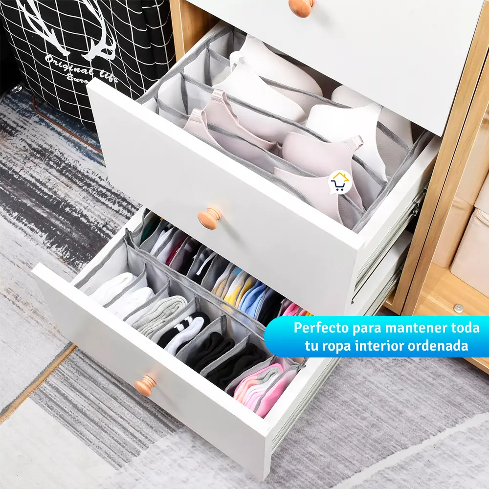 Organizadores de cajones para ropa interior, brasieres y medias. ¡Mantén tu armario ordenado!