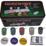 Set Poker Texas en Caja Metalica (200 fichas + Tapete + Barajas cartas) - Imagen 3