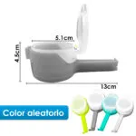 Set x2 clip sellador para bolsas con gancho, ideal para empaques, 4.5cm x 5.1cm x 13cm.