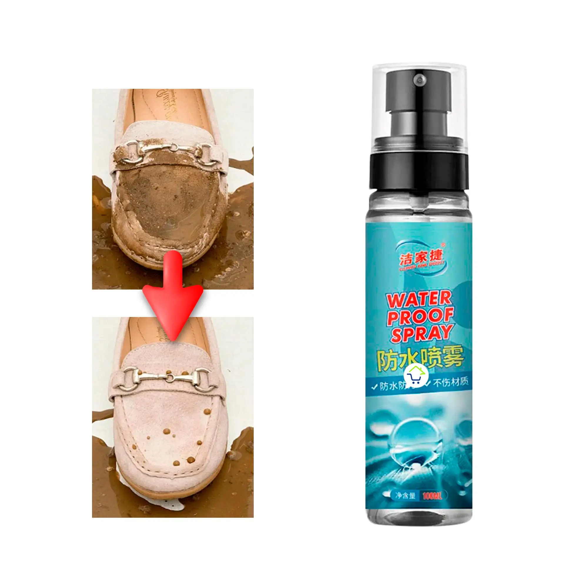 Spray impermeable para zapatos: protege contra suciedad y agua.