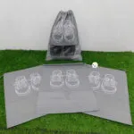 Set x4 bolsas organizadoras anti-polvo para zapatos con diseño de tenis, ideal para viaje y almacenamiento.
