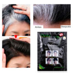 Set x10 Shampoo Black Hair Cubre Canas Sobres Tinte Negro - Imagen 6