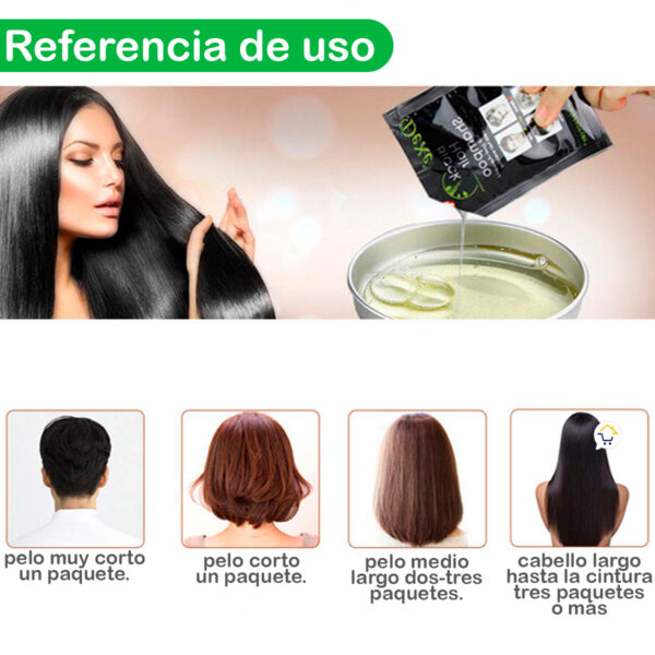 Set x10 Shampoo Cubre Canas Sobres Tinte Negro - Imagen 5