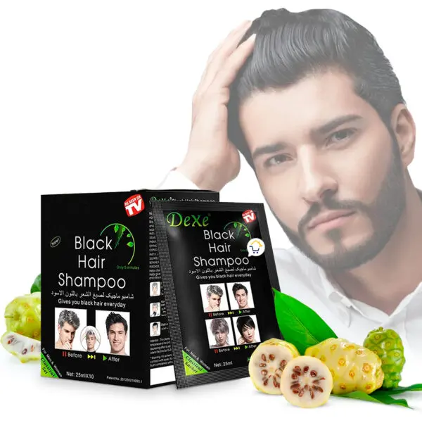 Set x10 Shampoo Black Hair Cubre Canas Sobres Tinte Negro