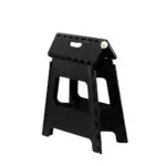 Silla plegable portátil negra para camping, cómoda, liviana, soporta 150Kg.