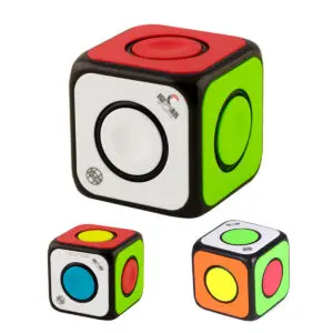 Cubo Rubik 02 Qytoys, cubo mágico rápido con caras roja, verde, blanca y centro blanco.