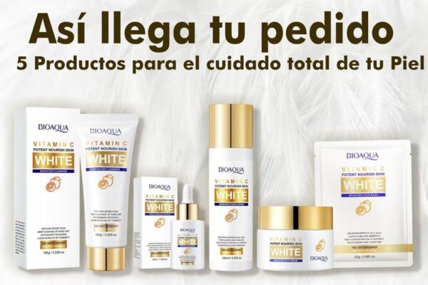 Kit White Vitamina C Aclarante BIOAQUA X5 (Jabón +Serum+ Tónico + Crema + Mascarilla) - Imagen 1