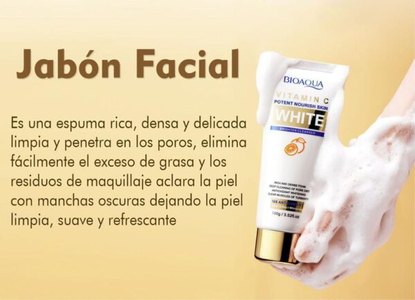 Kit White Vitamina C Aclarante BIOAQUA X5 (Jabón +Serum+ Tónico + Crema + Mascarilla) - Imagen 2