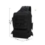 Morral táctico militar 2 en 1, mochila cruzada negra de 36 litros con medidas 37x27x19 cm.