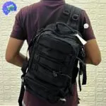Morral táctico militar 2 en 1, mochila y bolso cruzado de 36 litros, diseño negro.