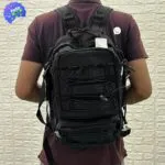 Morral táctico militar 2 en 1, mochila cruzada negra de 36L, ideal para viajes y actividades al aire libre.
