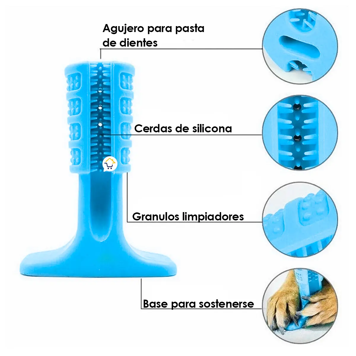 Set x2 Juguete Cepillo Dientes Grande Mascota Rasca Encías - Imagen 8