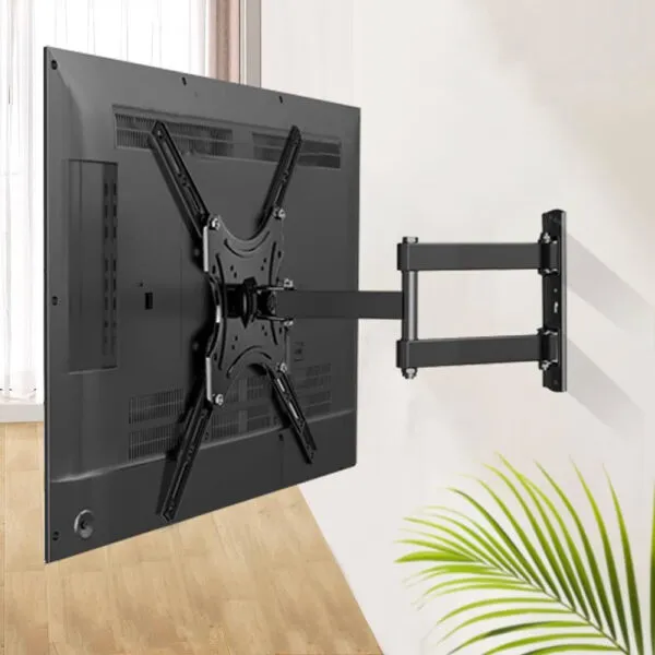 Soporte de pared para TV LED LCD de 14-42", brazos extensibles y giratorios, negro.