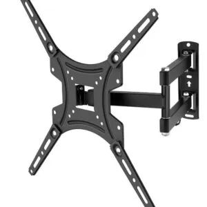 Soporte de pared negro extensible para TV LED LCD de 14 a 42 pulgadas, con brazos articulados.