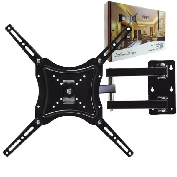 Soporte de pared negro para TV LED LCD de 14 a 42 pulgadas, extensible y ajustable.