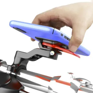 Soporte celular universal para bicicleta o moto, sujeción segura y estable.