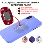 Soporte celular universal 3M para bicicleta/moto en superficie plana, adhesivo de calidad.