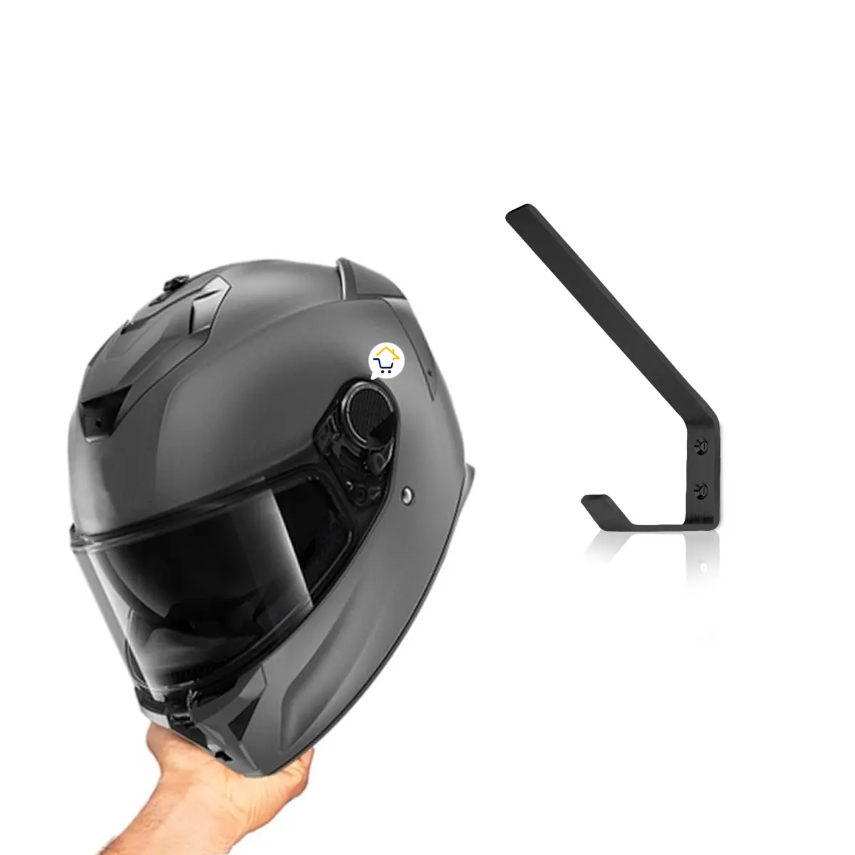 Set x2 soportes para casco de moto multifuncional en pared, accesorio para colgar casco.