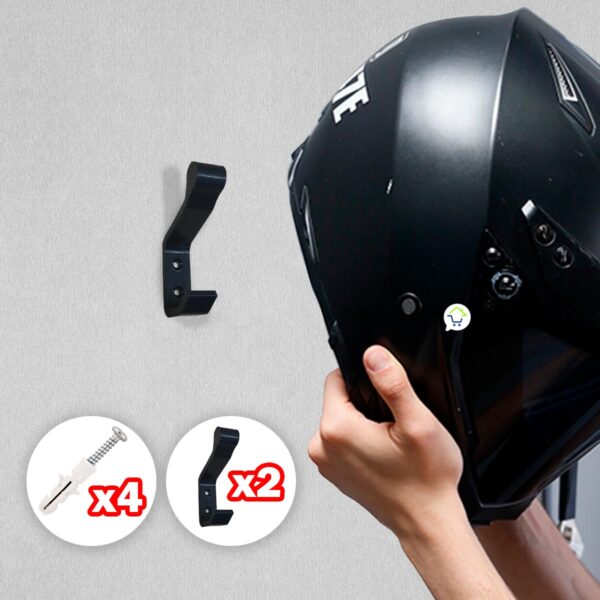 Set 2X Soporte Para Casco Moto Multifuncional Pared Llaves - Imagen 1