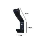 Gancho negro para casco de moto, llaves y más, 7 cm alto, 5.5 cm largo, 2 cm ancho.