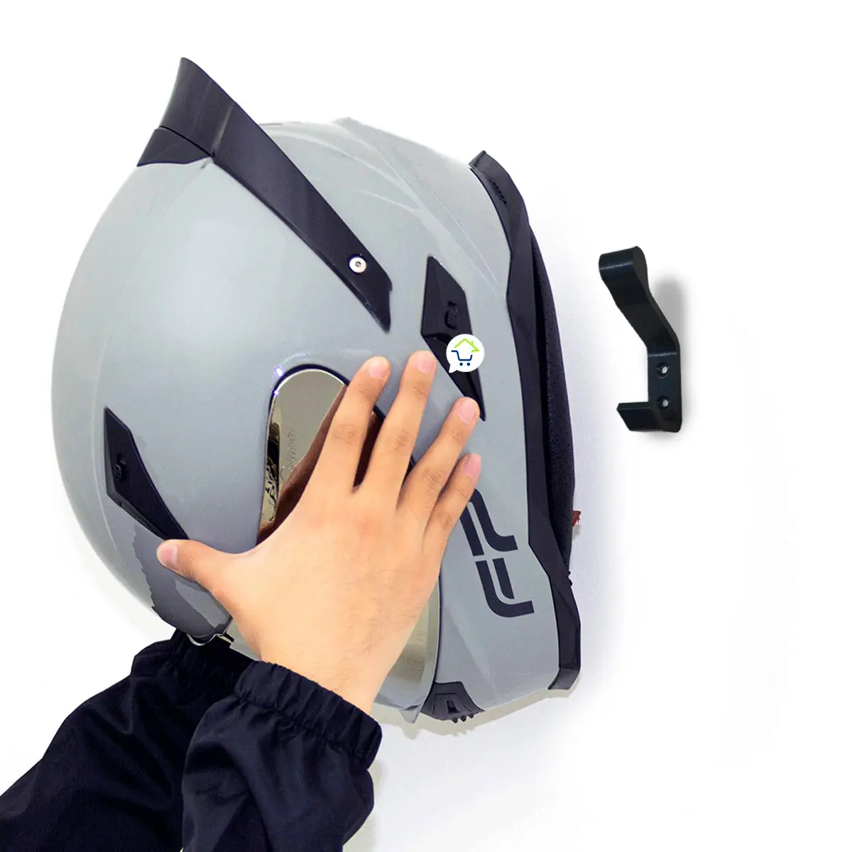 Soporte para casco de moto multifuncional en pared, ideal para llaves.