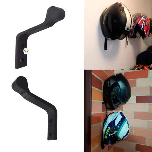 Set X2 Soporte Para Casco Moto Multifuncional Pared