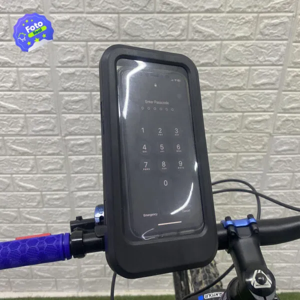 Soporte impermeable para celular en bicicleta, pantalla táctil funcional para moto.