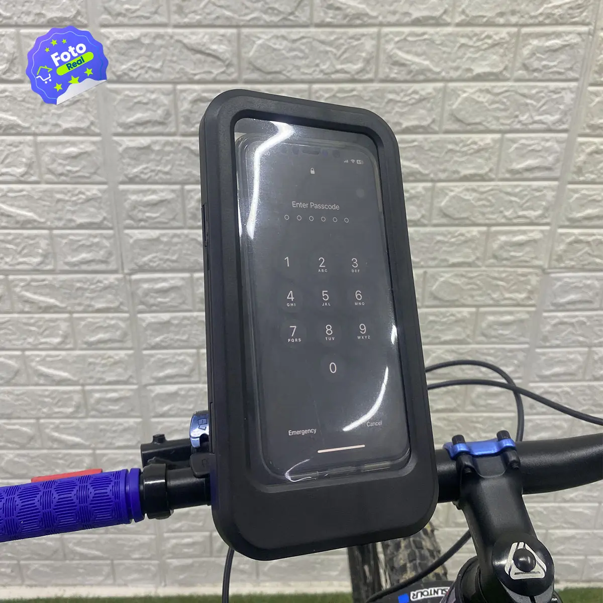 Soporte impermeable para celular en bicicleta, pantalla táctil funcional para moto.