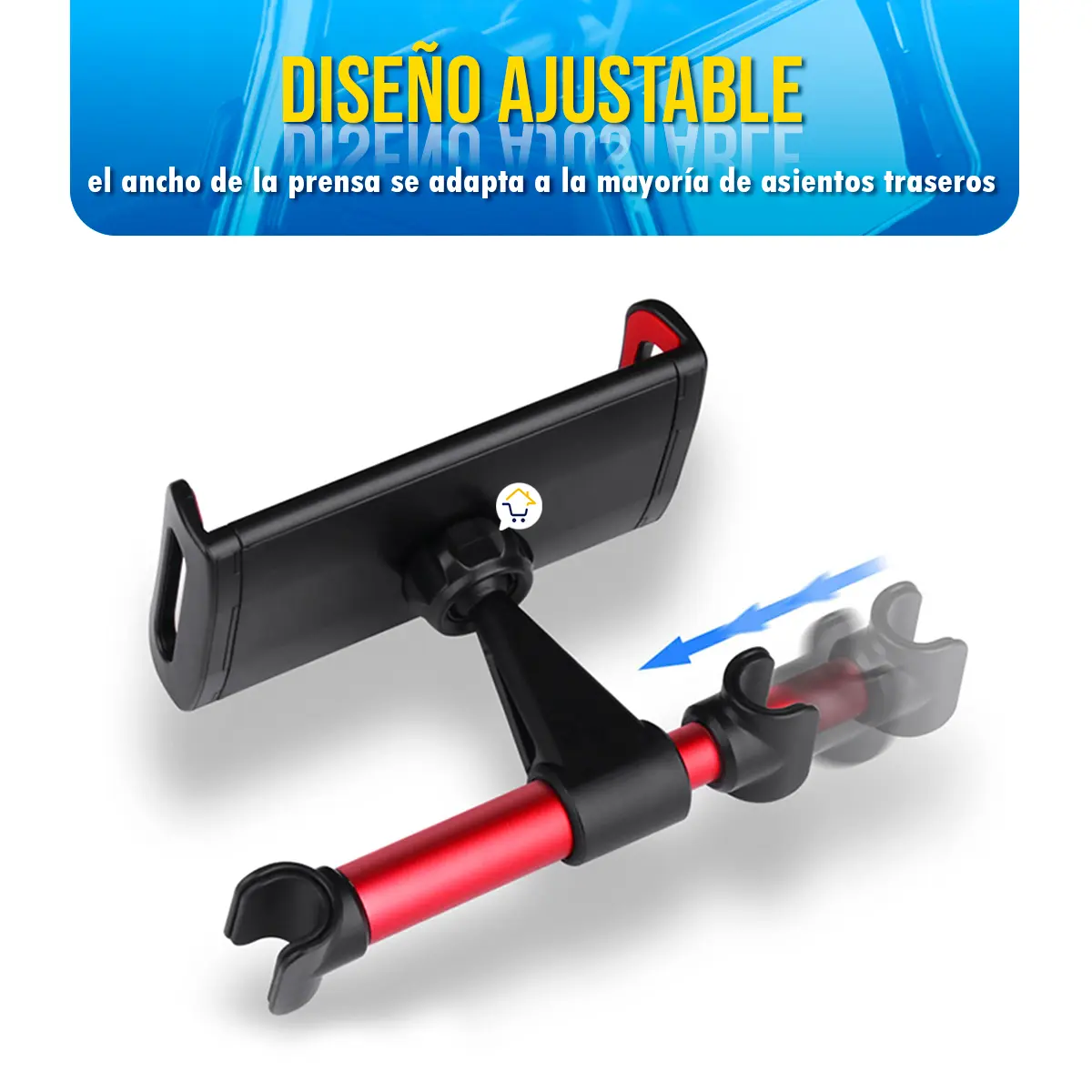 Soporte universal para celular de asiento trasero auto, diseño ajustable para tabletas.