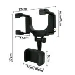 Soporte universal para celular en auto, se ajusta al espejo retrovisor.