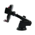 Soporte universal de celular para carro con ventosa y brazo ajustable.