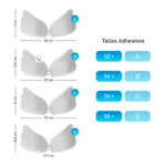 Sujetador adhesivo lavable para levante de busto, tallas A, B, C y D.