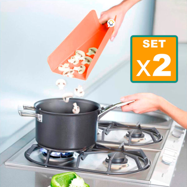 Set x2 Tabla De Cortar Plegable Antideslizante Picar Cocina - Imagen 12