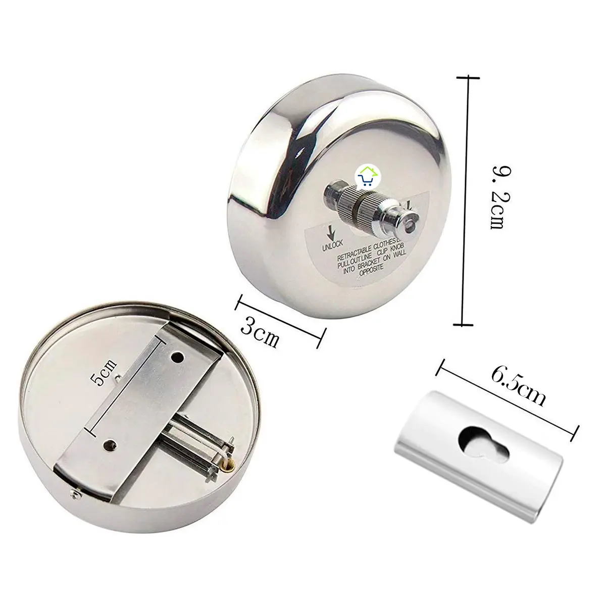 Tendedero retráctil de pared de acero inoxidable, ajustable, para colgar ropa.
