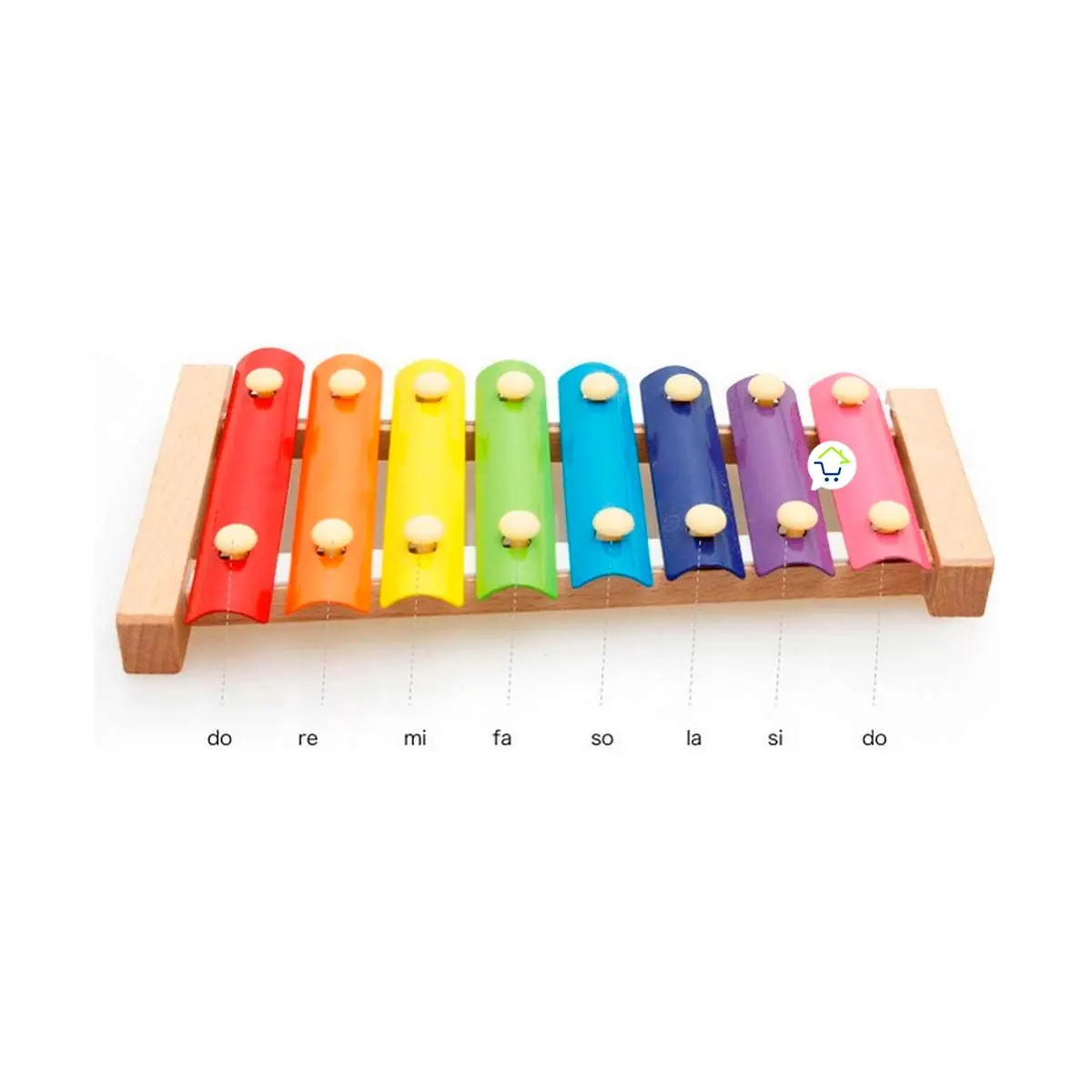Xilófono infantil de 6 tonos con barras de colores, para que los niños aprendan música.